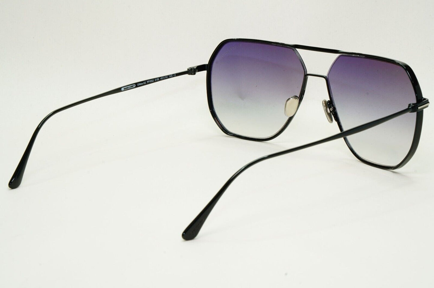 Tom Ford Sunglasses Gilles-02 Black Grey Metal Square FT0852 TF 852 01B 61mm