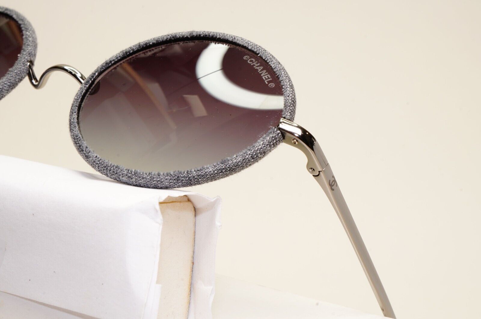 Chanel Sunglasses Denim Oval Grey Gunmetal Gradient 4248-J c.108/S6 50mm