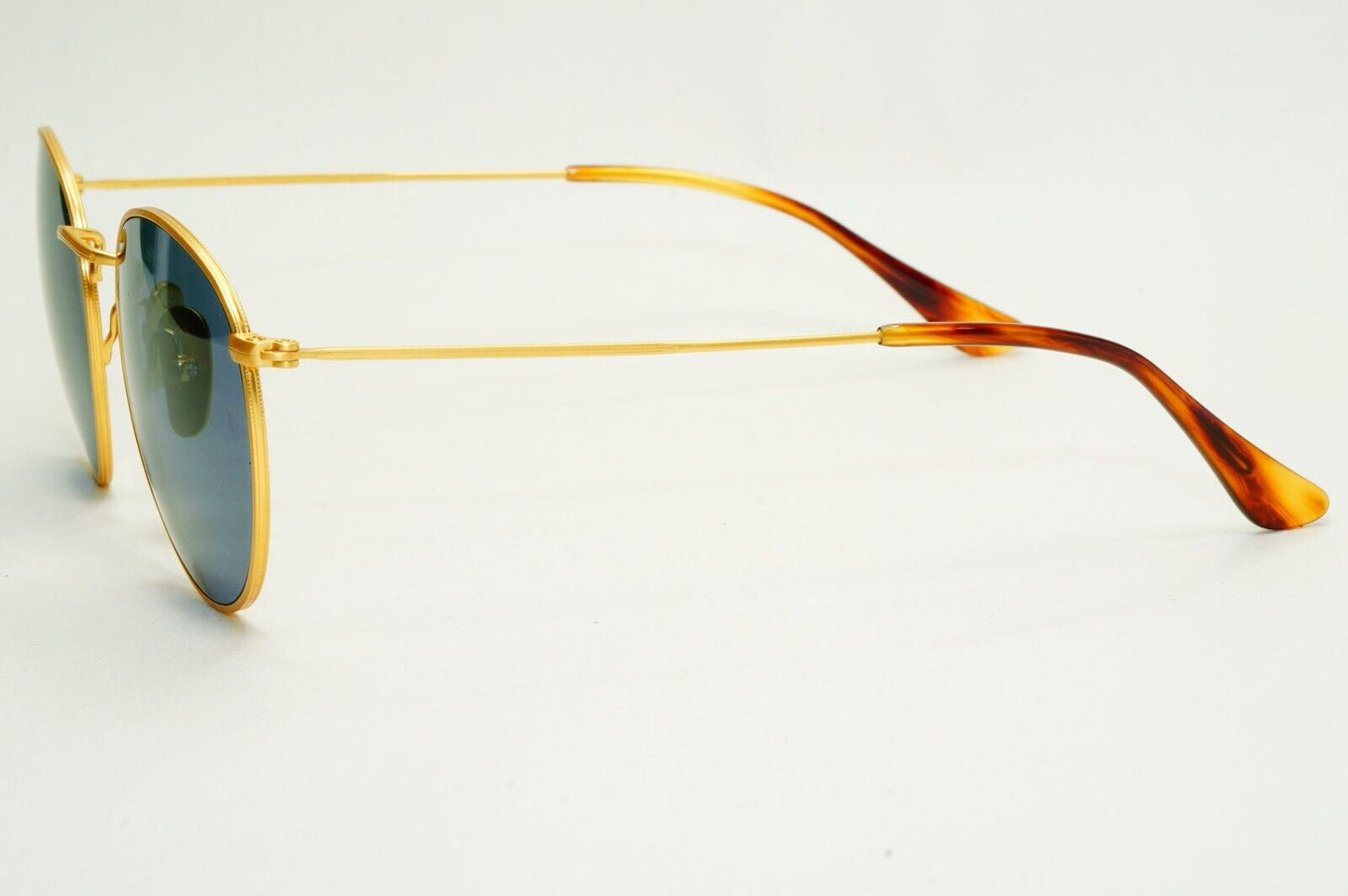 Ray-Ban Sunglasses Round Titanium Polarized Gold Blue RB 8247 9217/T0 50mm