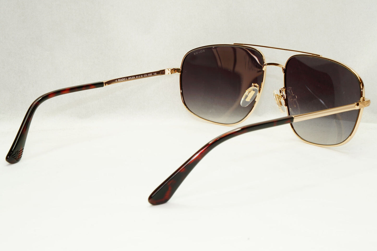 Police Sunglasses Pilot Gold Black Grey Gradient SPL E04 Roadie 2 COL 0300 61mm