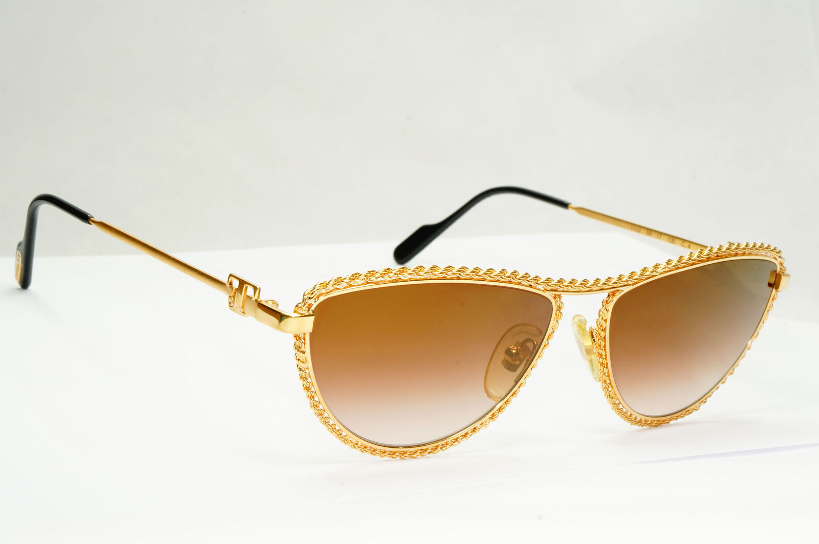 Tiffany 1980s Sunglasses Vintage Gold Plated Chain Soloist T1/03 C4 310323