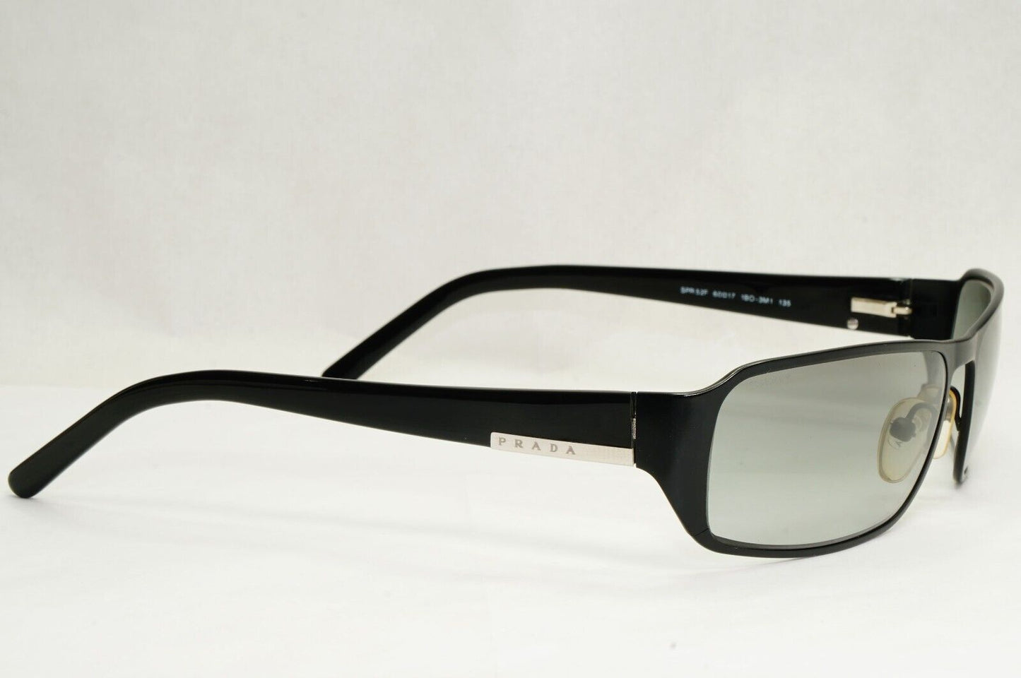 Prada Sunglasses 2006 Vintage Black Rectangle Grey PR52FS SPR 52F 1BO-3M1 270324