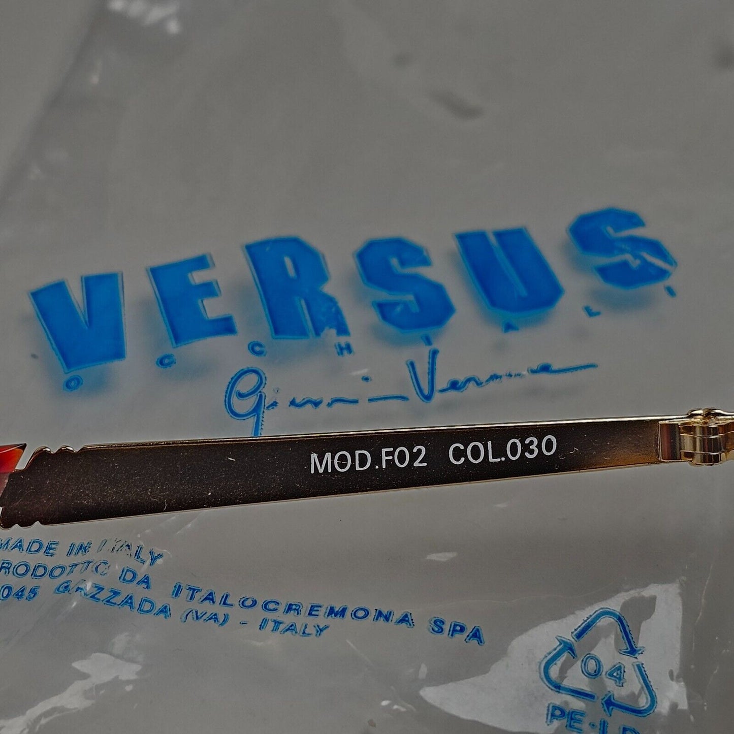 Versus Sunglasses 1996 by Gianni Versace Vintage Gold Brown MOD F02 COL 030