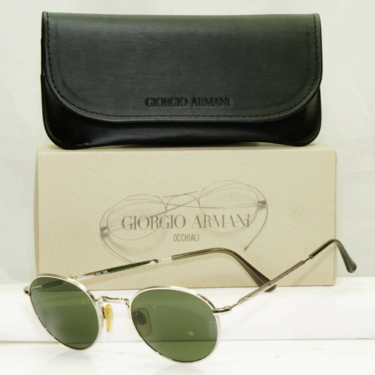 Giorgio Armani 1997 Vintage Sunglasses Silver Round Metal Glass Lens 652 707