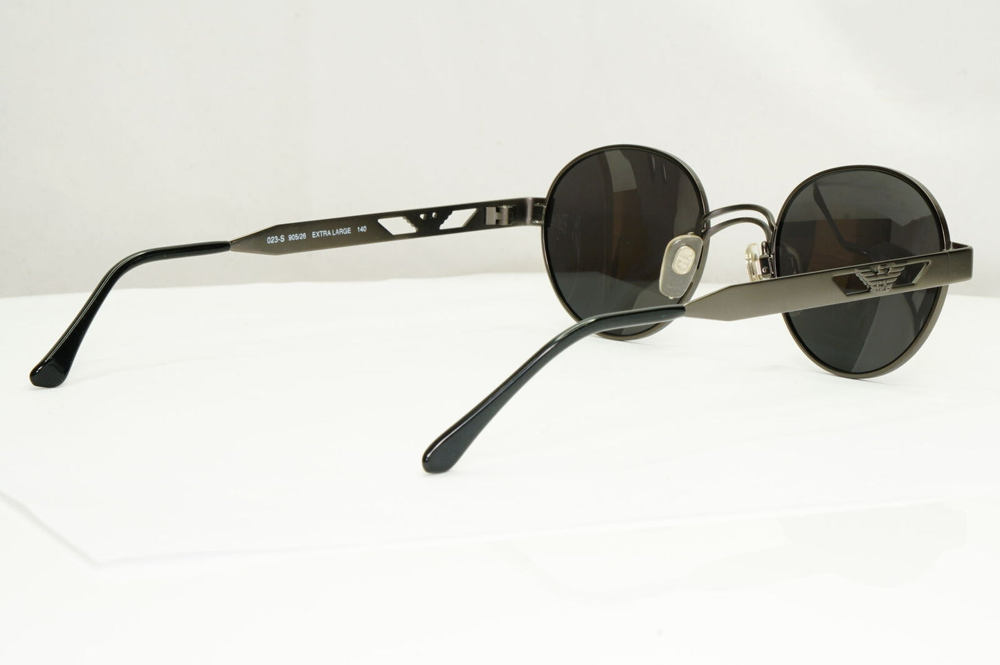 Emporio Armani Sunglasses 1997 Vintage Gunmetal Grey Black Eagle 023-S 905/26 XL