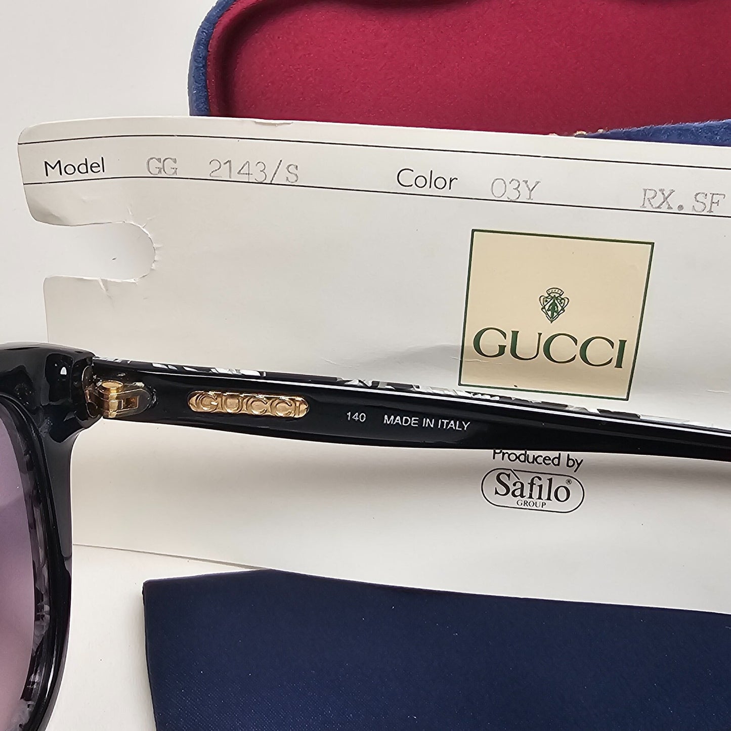 Gucci Sunglasses 1993 Vintage Marble Black White Grey GG 2142/S 91A 200225