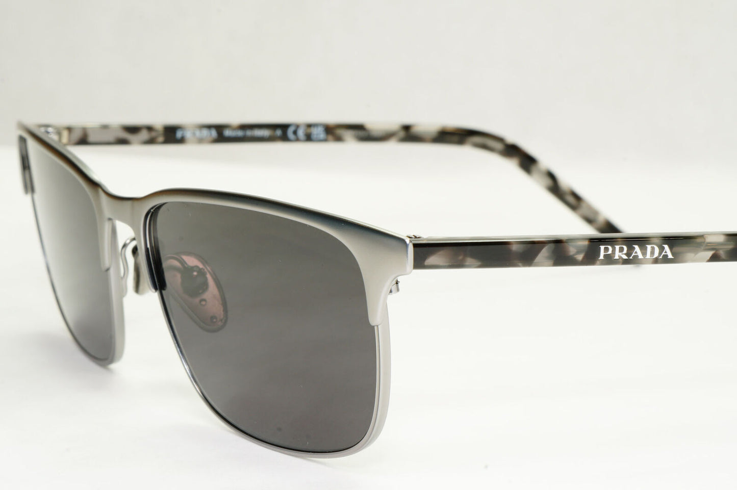 Prada Sunglasses Black Gunmetal Grey Havana PR66YV VPR 66Y 7CQ-1O1 57mm