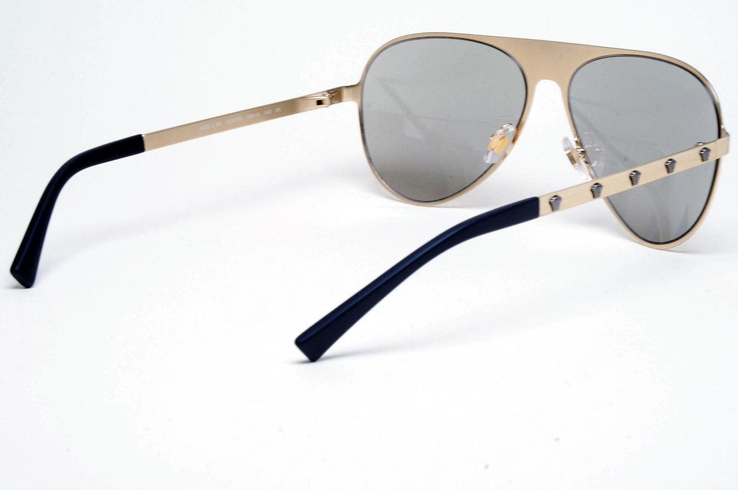Versace Sunglasses Gold Medusa Pilot Silver Mirror Metal MOD VE 2189 1339/6G