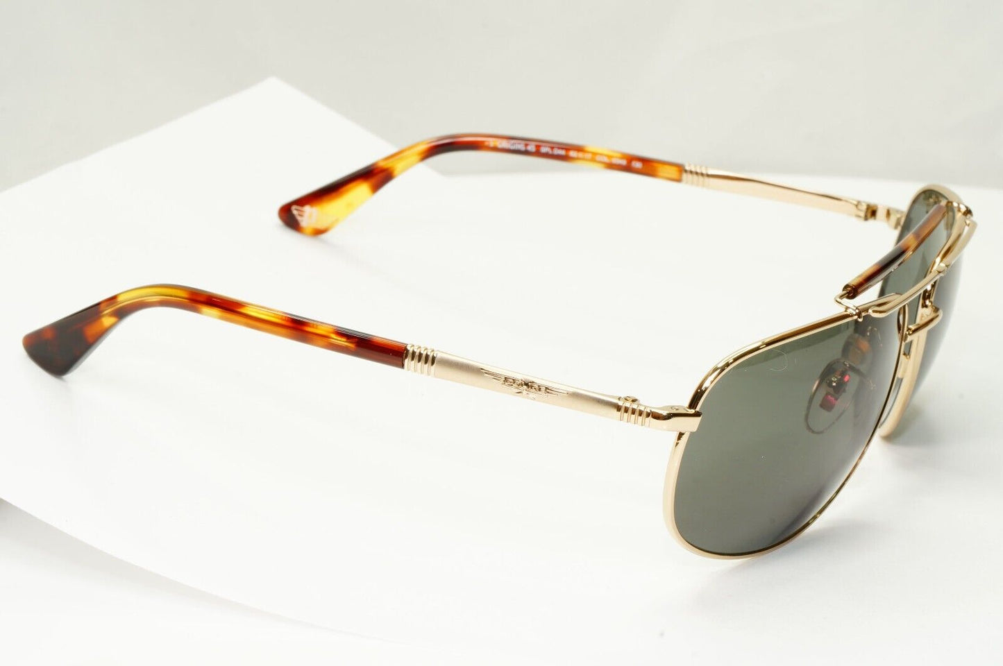 Police Sunglasses Gold Pilot Brown Green Metal SPL D44 Origins 45 COL 0349 62mm