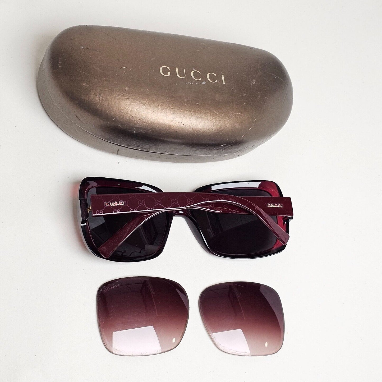Gucci Sunglasses 2011 Vintage Monogram Dark Red Bordo GG 3207/S A03K8 120125