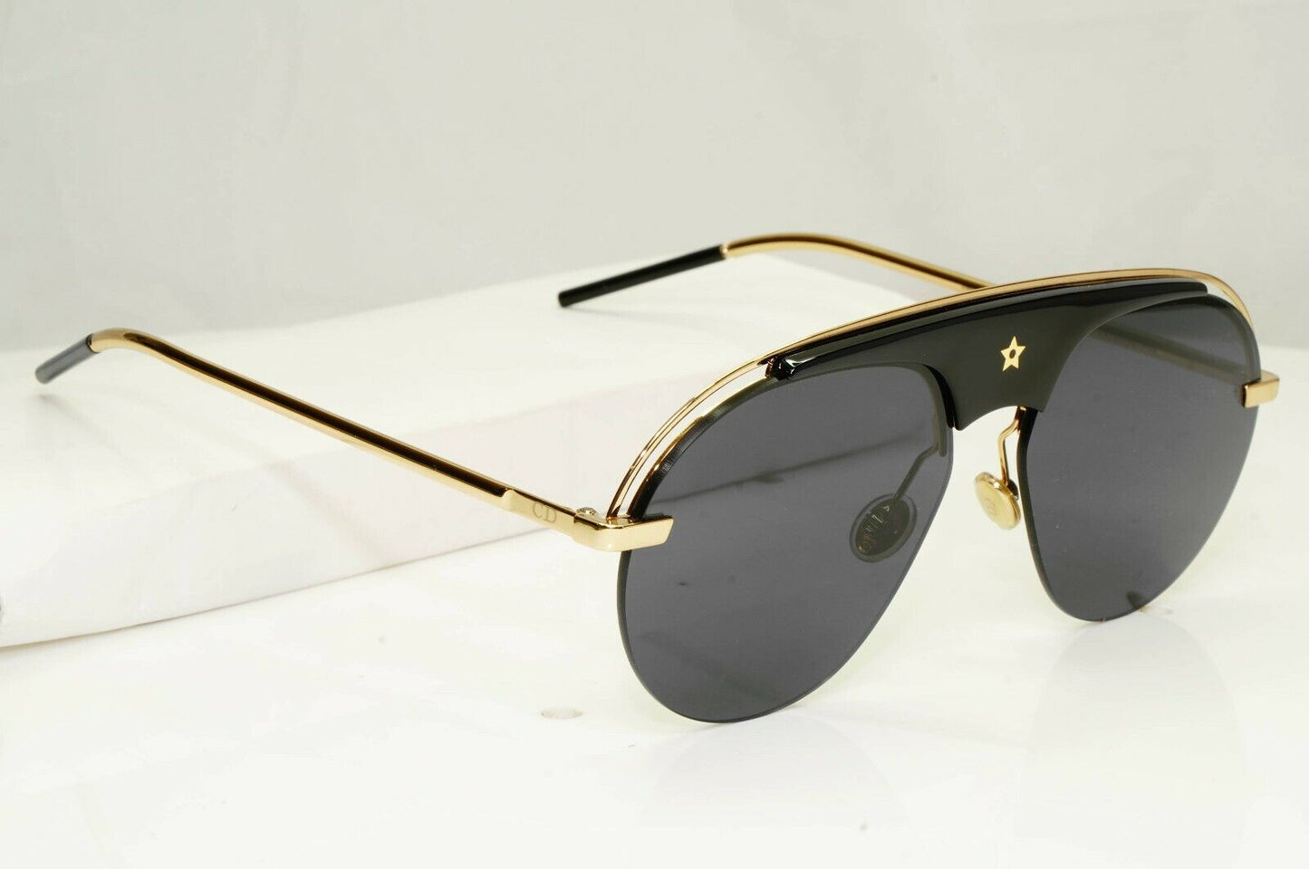Dior Gold Black Pilot Metal Sunglasses Revolution 2M22K Star Womens Mens