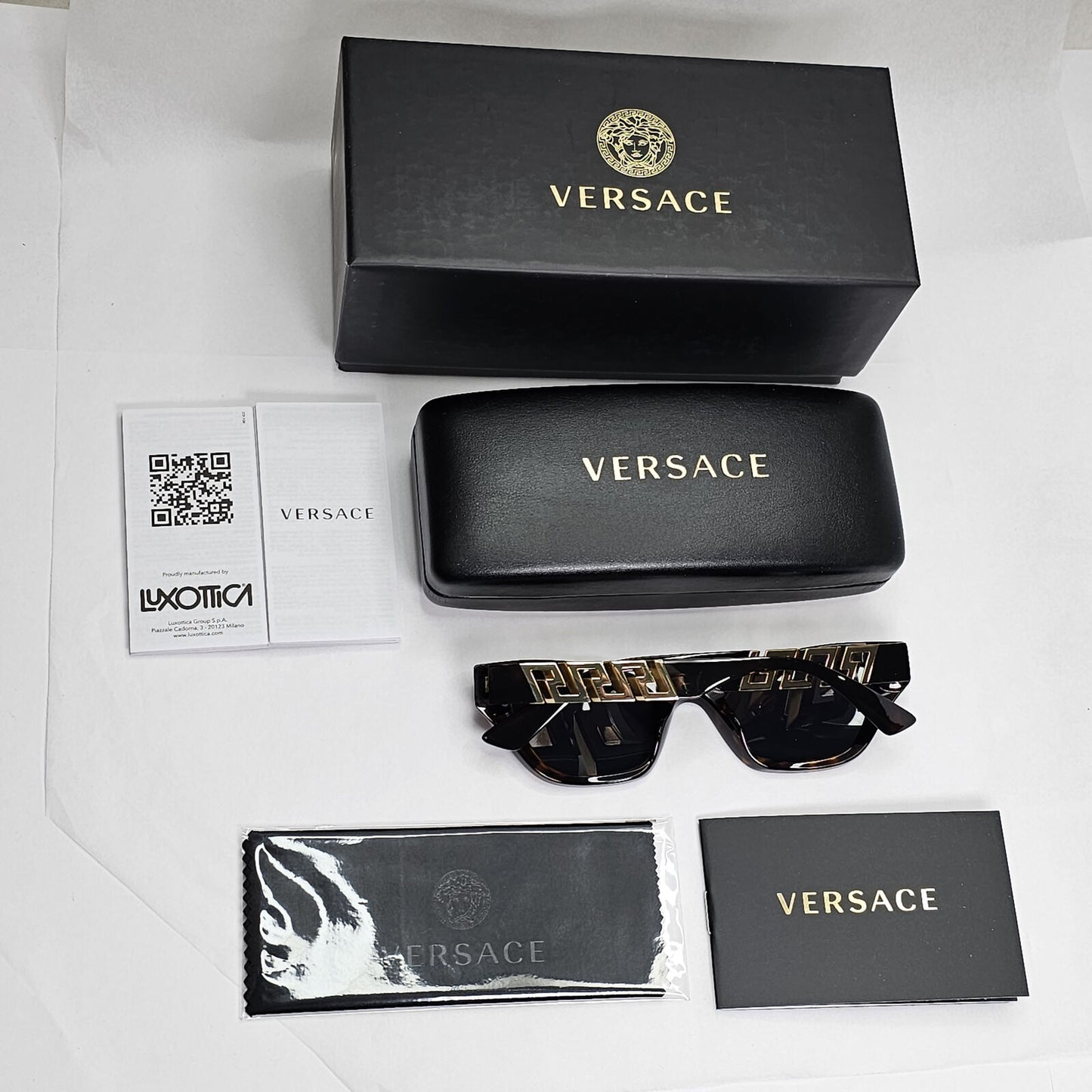 Versace Sunglasses Greca Gold Brown Tortoise Rectangle MOD VE 4419 108/87