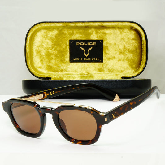 Police Lewis Hamilton F1 Sunglasses Brown Tortoiseshell Gold SPL C47 COL 722X