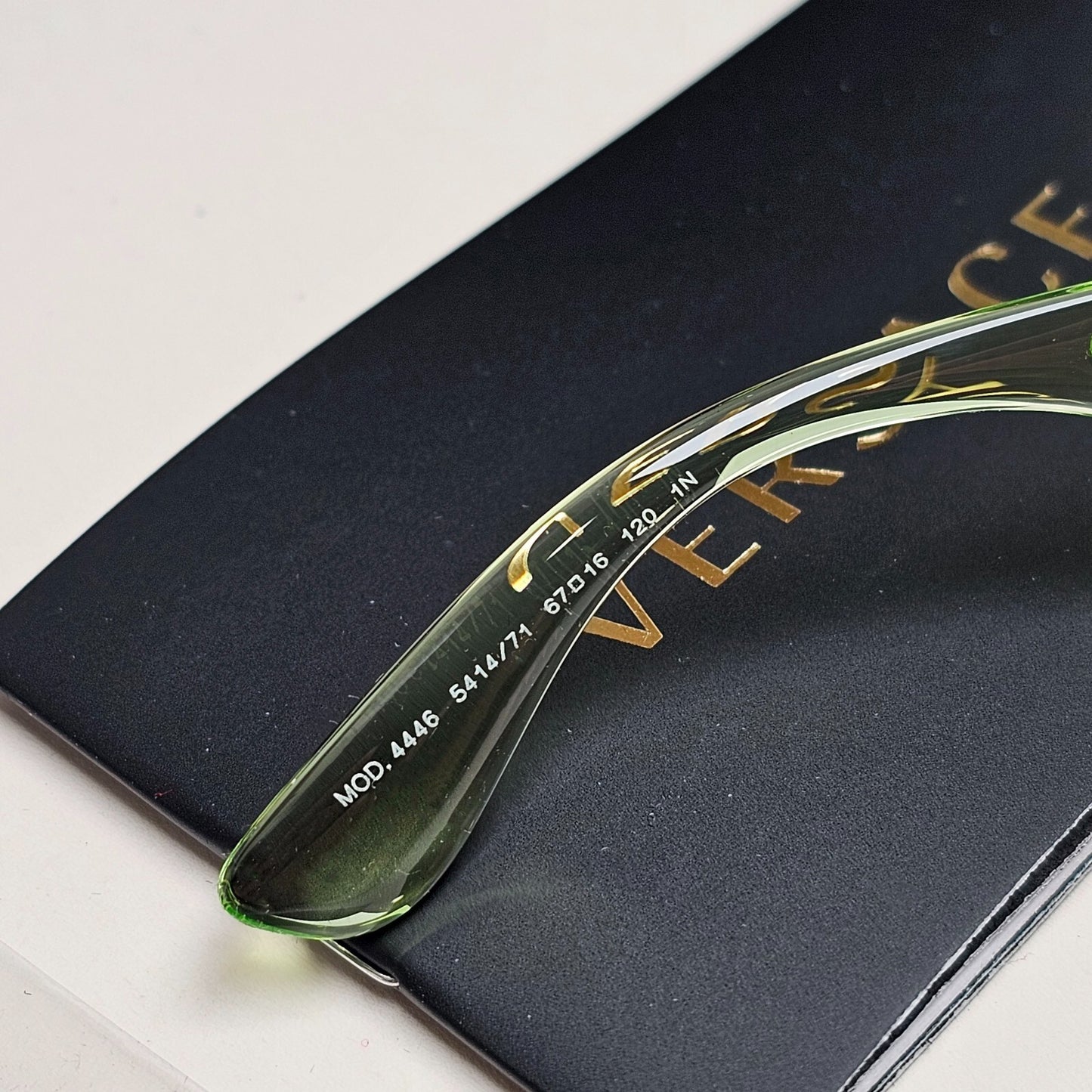 Versace Sunglasses Unisex Wrap Gold Medusa Transparent Green MOD VE 4446 5413/7