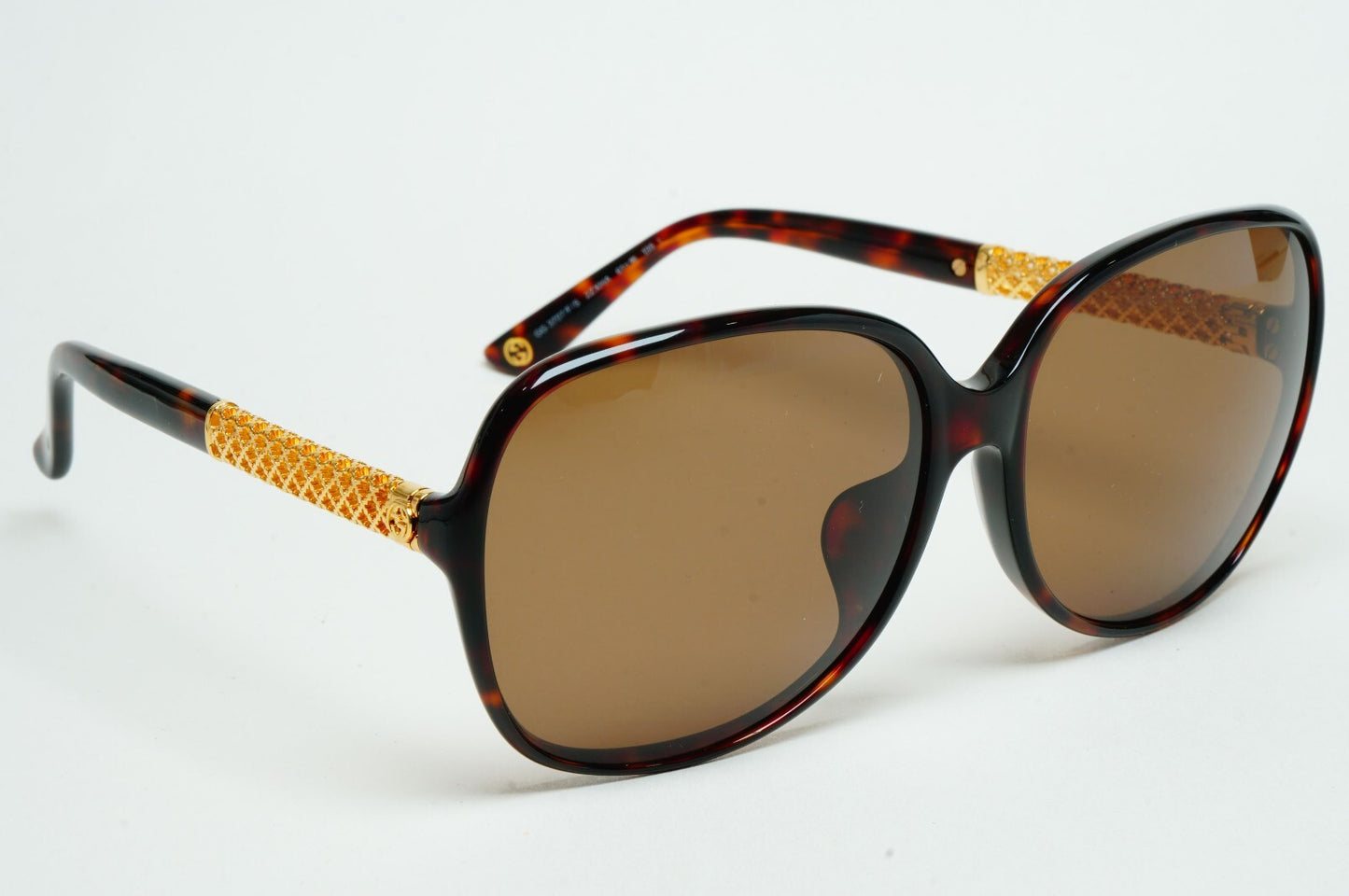 Gucci Sunglasses 2007 Vintage 24k Gold Plated Brown Square GG 3707/F/S 2ZXHA
