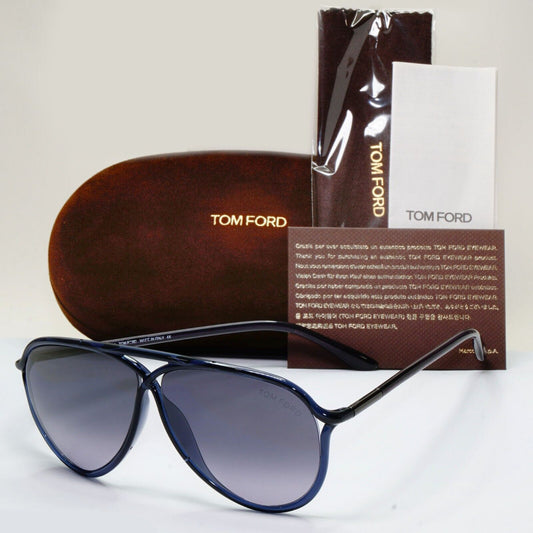 Tom Ford Sunglasses Maximillion Dark Blue Pilot Grey FT0206 TF 206 50B 59mm