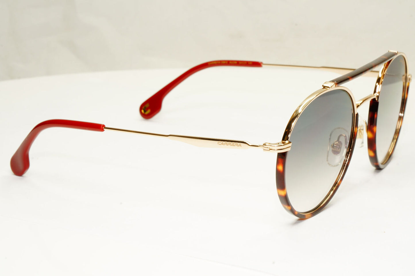 Authentic Carrera Mens Gold Brown Grey Metal Round Sunglasses 208/S AU29K