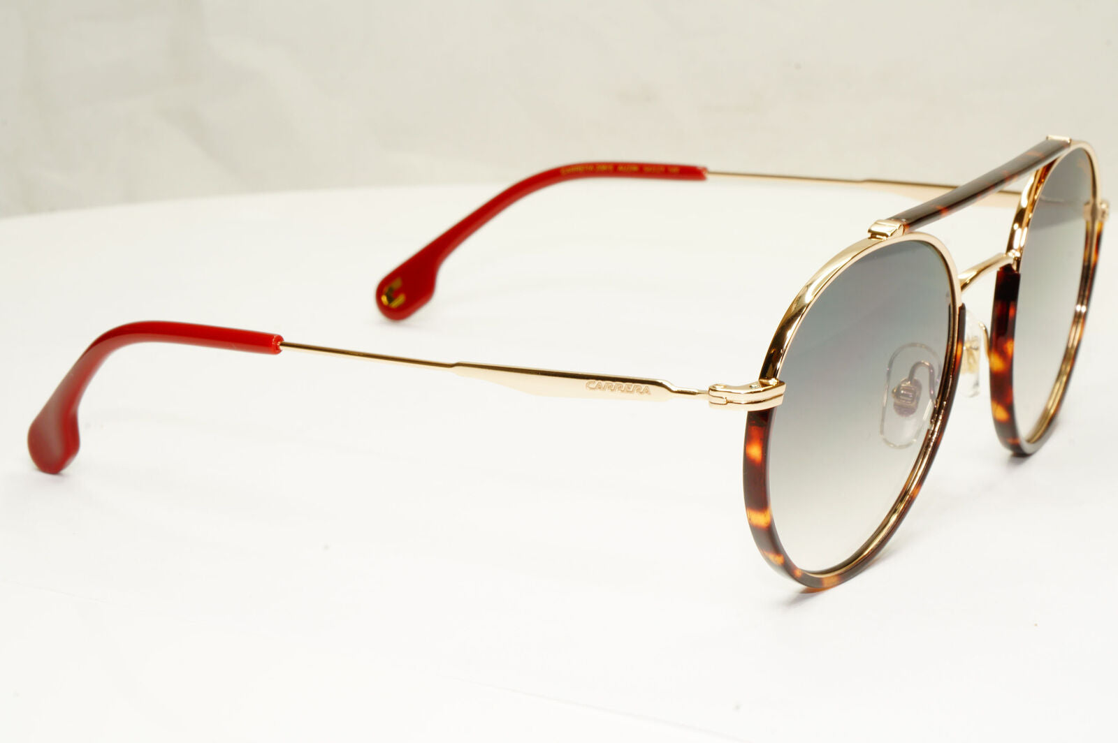 Authentic Carrera Mens Gold Brown Grey Metal Round Sunglasses 208/S AU29K