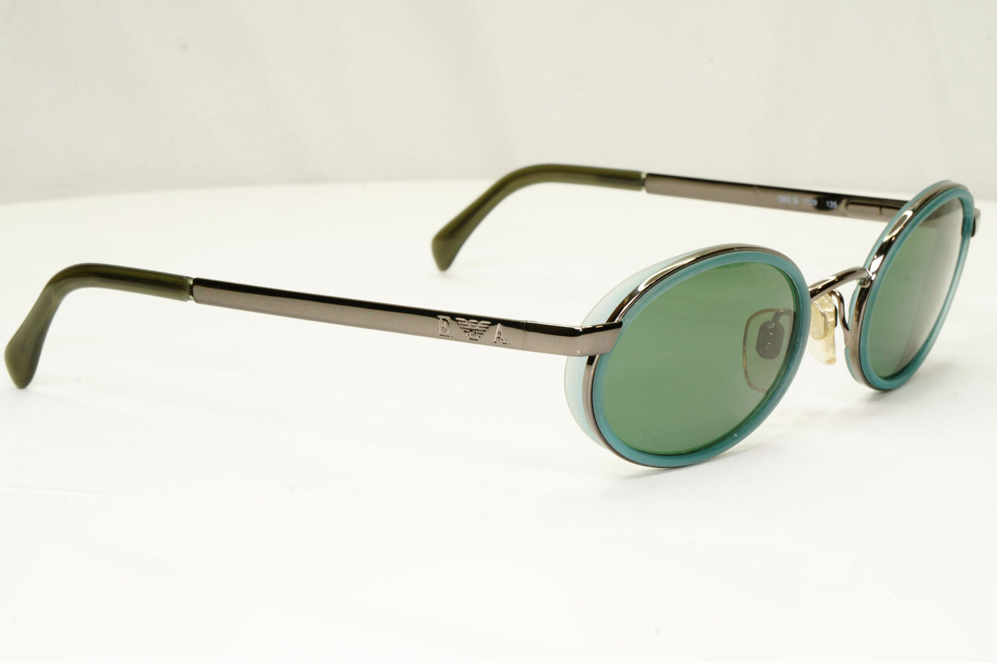 Emporio Armani 1997 Vintage Sunglasses Mens Womens Metal Green Oval 085-S 1109