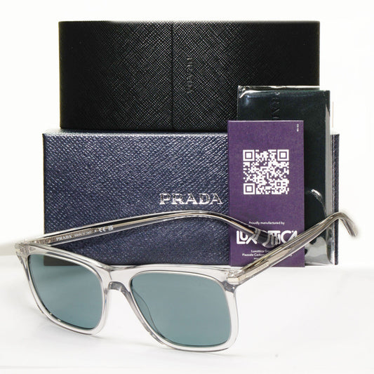 Prada Sunglasses Glass Lens Transparent Grey Crystal Blue PR18WS SPR 18W U43-0A9