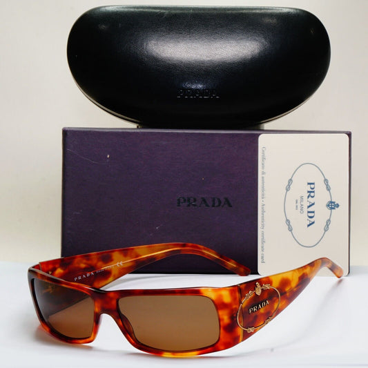 Prada Sunglasses 2007 Vintage Brown Gold Crest PR10HS SPR 10H 4BW-6S1 031124