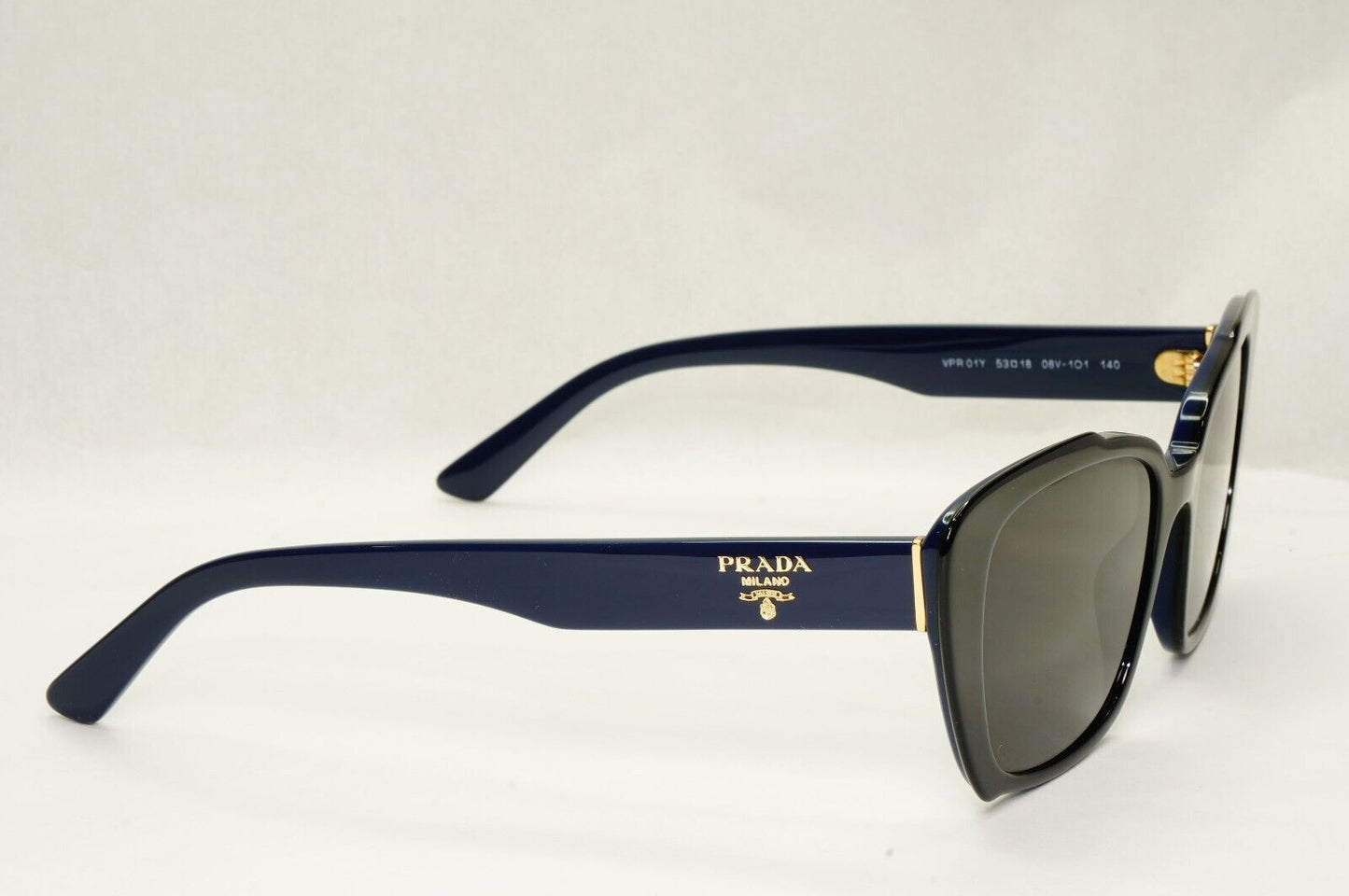 Prada Sunglasses Black Blue Square Fashion PR01YV VPR 01Y 08V-1O1 53mm