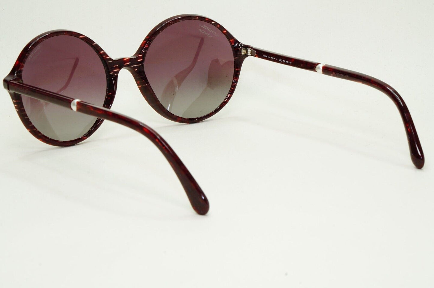 Chanel Sunglasses Pearl Polarized Dark Red Burgundy Round 5391-H c.1638/K5