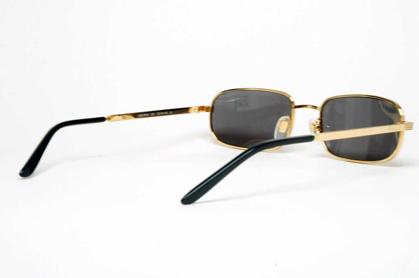 Gucci Sunglasses 2023 Gold Black Rectangle Metal Slim GG1457S 001 57mm 170125