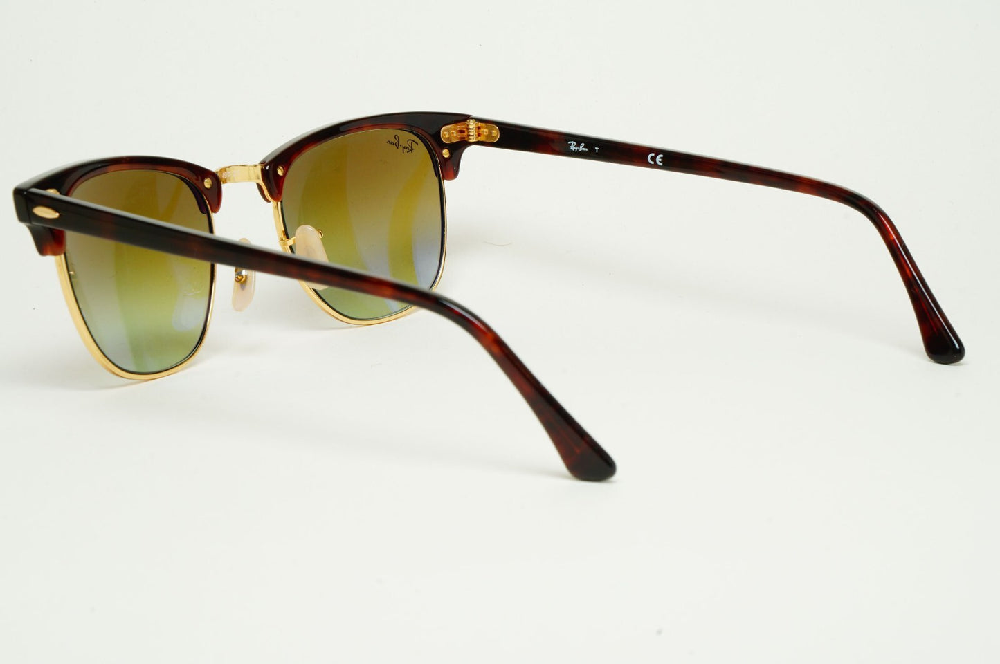 Ray-Ban Sunglasses Clubmaster Blue Mirror Brown Red Havana RB 3016 990/7Q 49mm