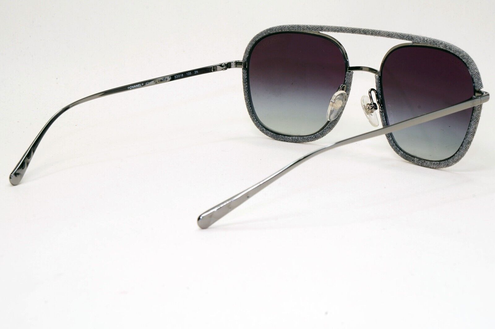 Chanel Sunglasses Denim Gunmetal Grey Gradient Pilot 4249-J c.108/S6 53mm