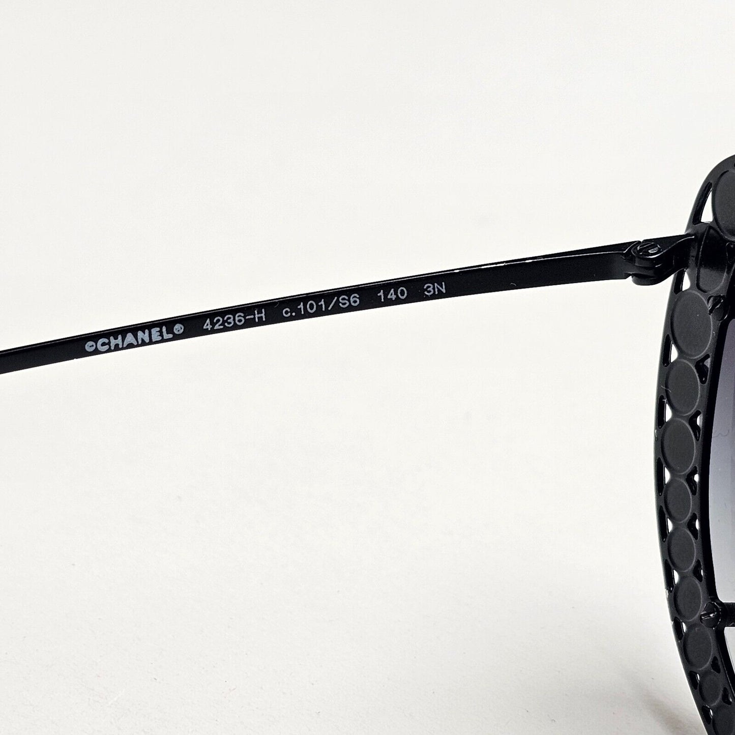 Chanel Sunglasses Pearl Black Grey Smoke Shield Visor 4236-H c.101/S6 261124