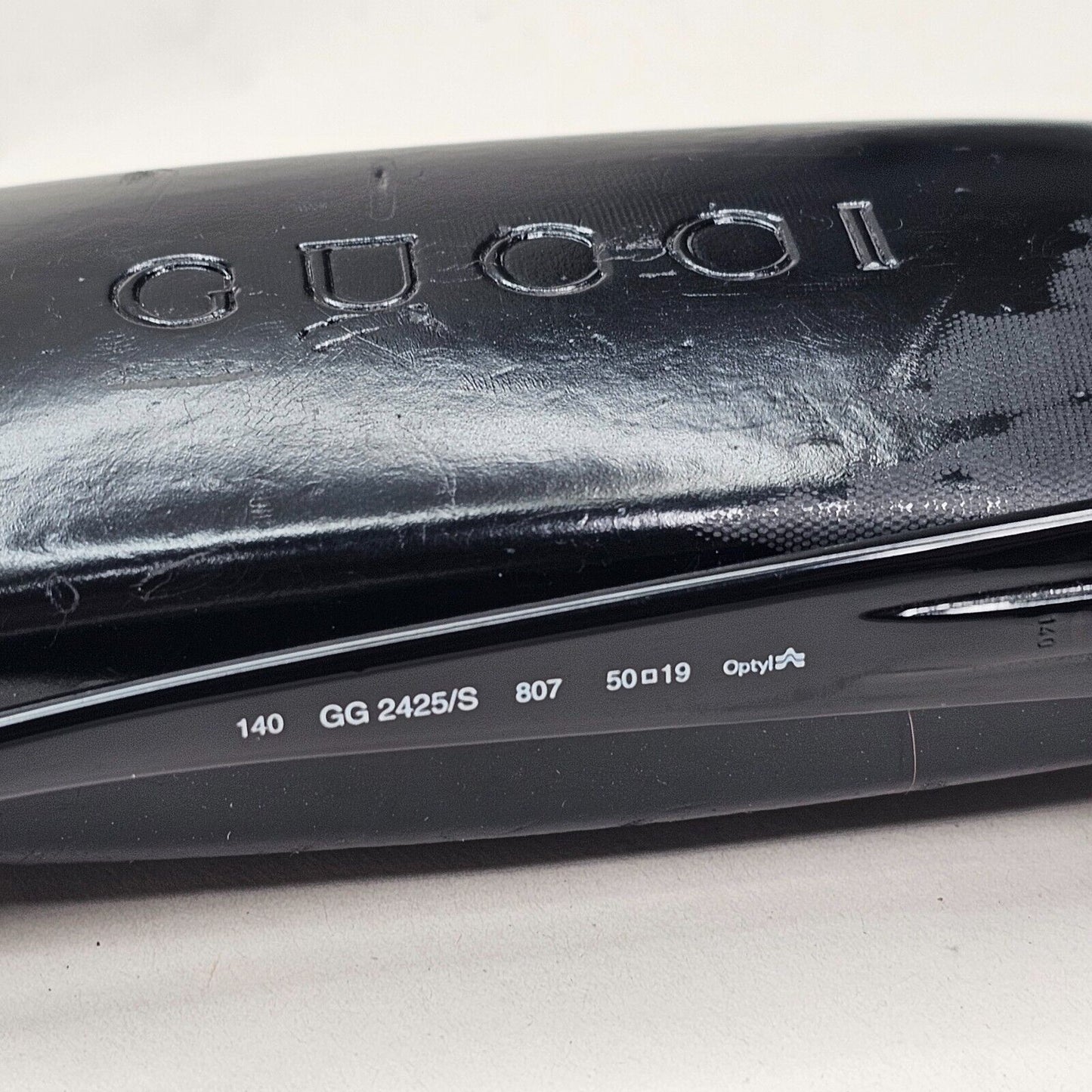 Gucci Sunglasses 1998 Vintage Black Rectangle Grey GG 2425/S 807 50mm 011124