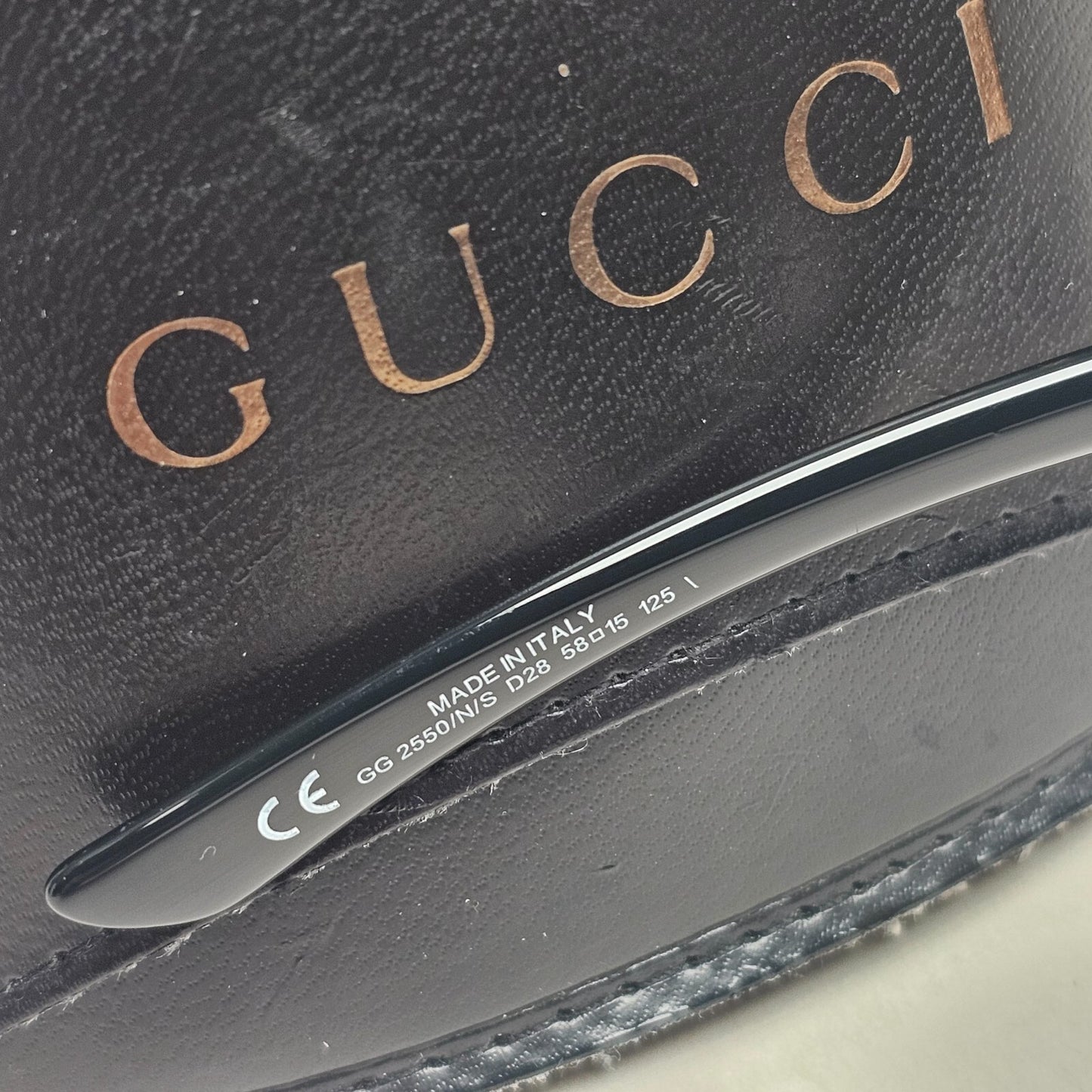 Gucci Sunglasses 2002 Vintage Black Retro Wrap GG 2550/N/S D28 58mm 140325