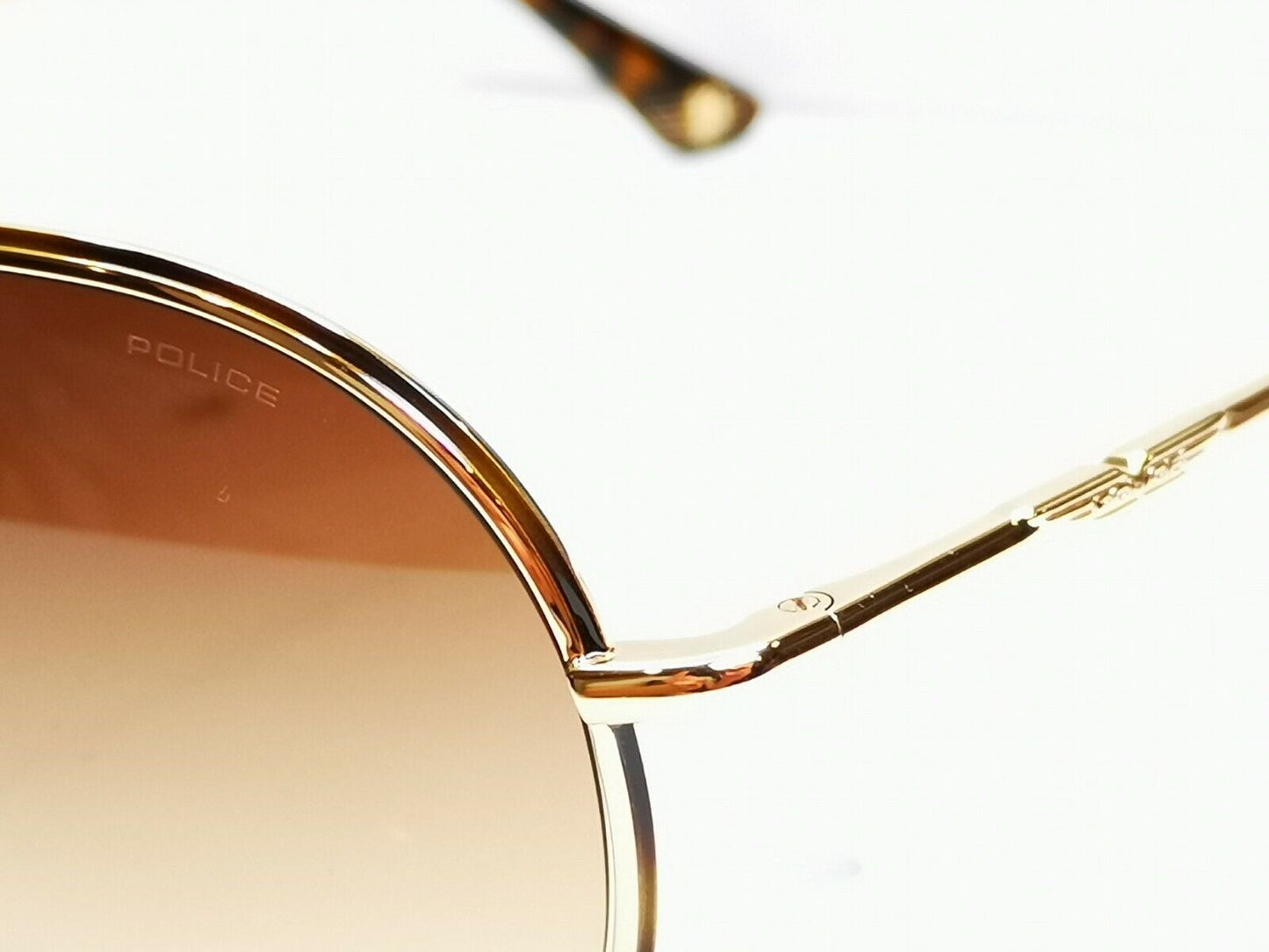Police Gold Brown Gradient Shield Visor Ski Metal Sunglasses Mens SPL 964 0330