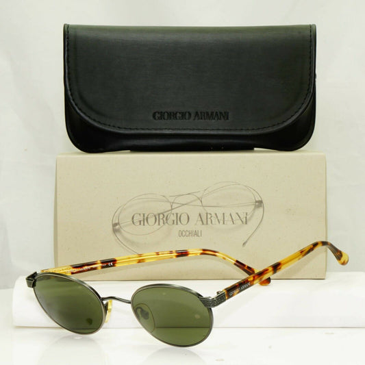 Giorgio Armani 1997 Vintage Sunglasses Gunmetal Brown Green Men 633 840 51mm