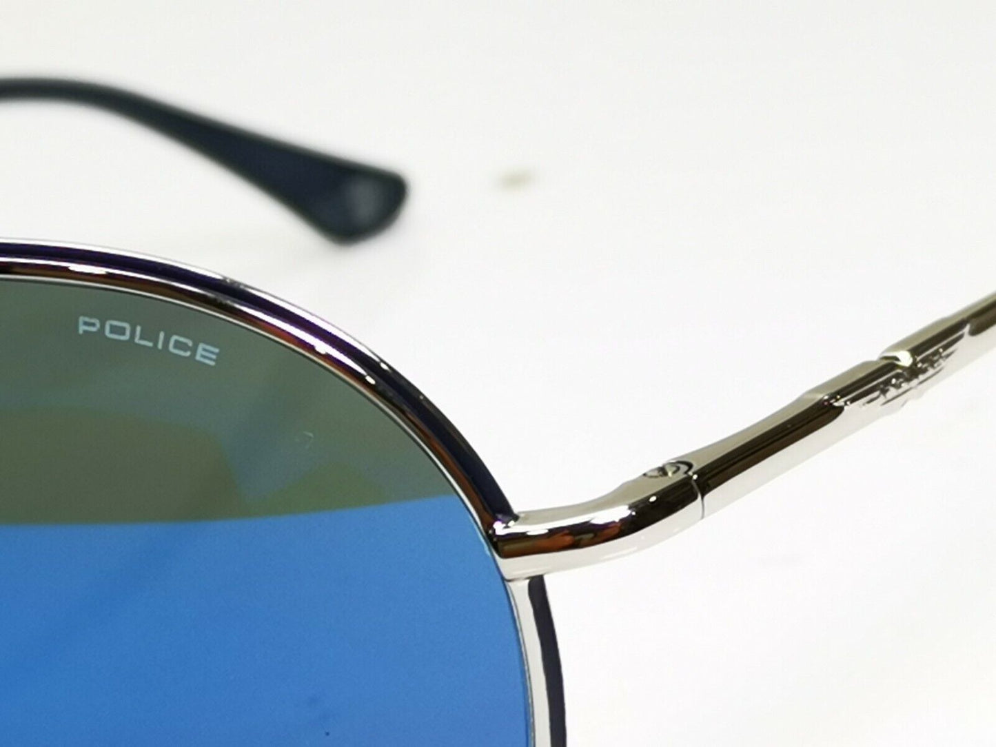 Authentic POLICE Mens Sunglasses Designer Blue Mirror Visor Ski SPL 964 F94B