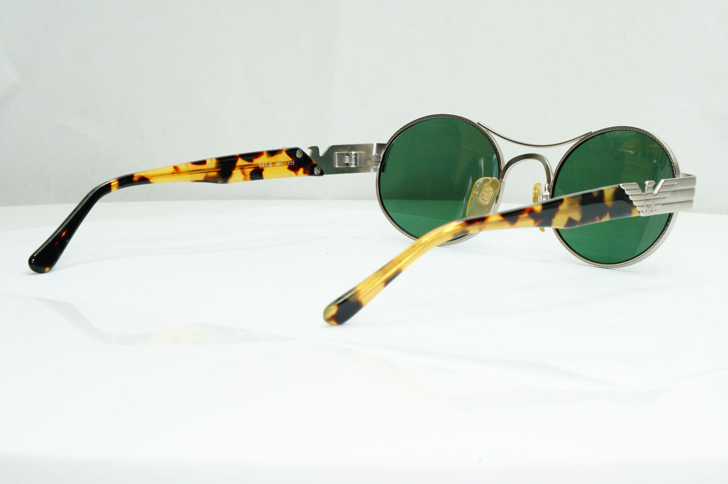 Emporio Armani Sunglasses 1997 Vintage Silver Brown Green Eagle 047-S 881
