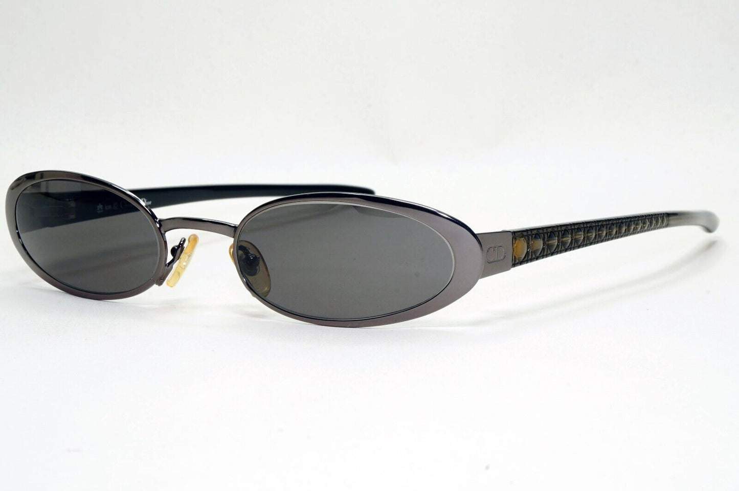 Dior Sunglasses 2002 Vintage Oval Grey Olive Gunmetal Casting 20Z Small 141024