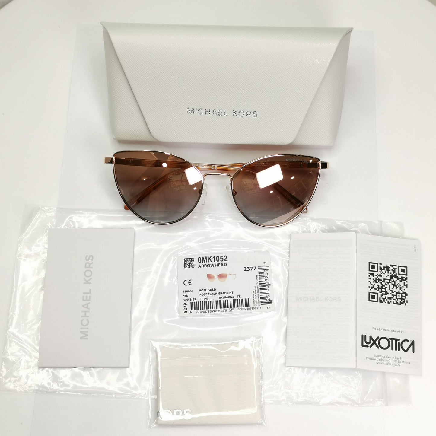 Michael Kors Womens Mirror Rose Gold Metal Sunglasses MK 1052 Arrowhead 11086F