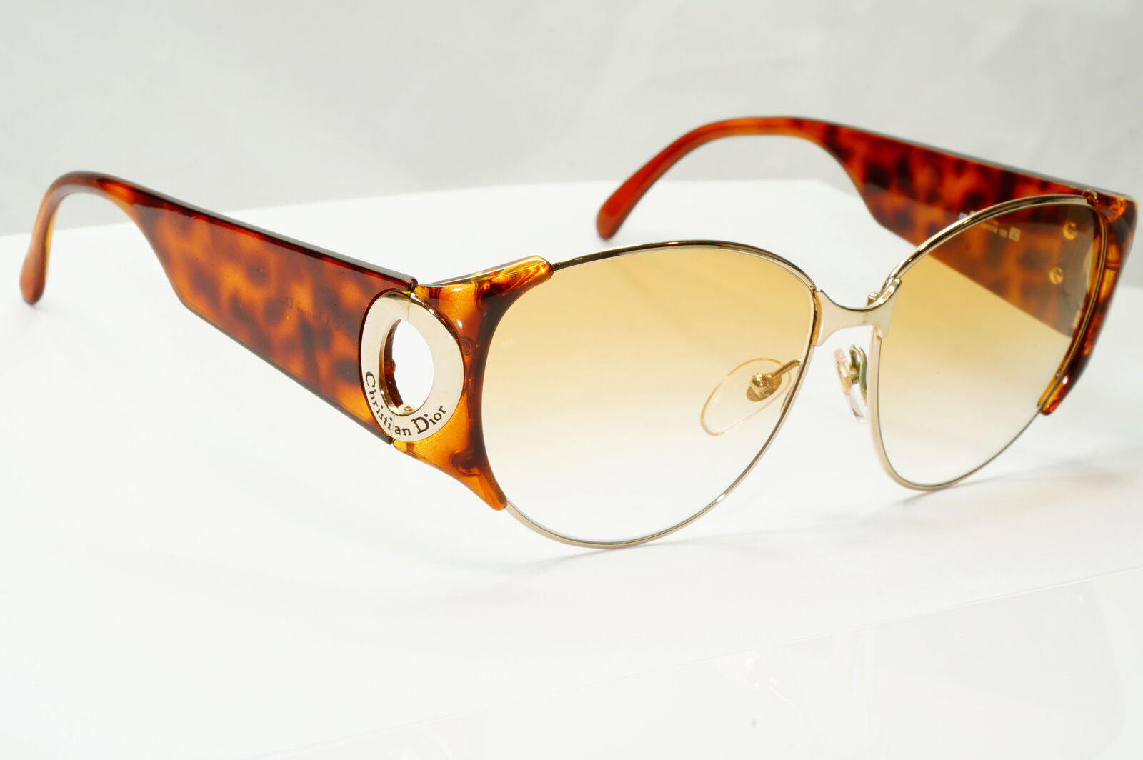 Dior 1990s Vintage Sunglasses Large Austria Gold Brown Oversized 2760 41 37486