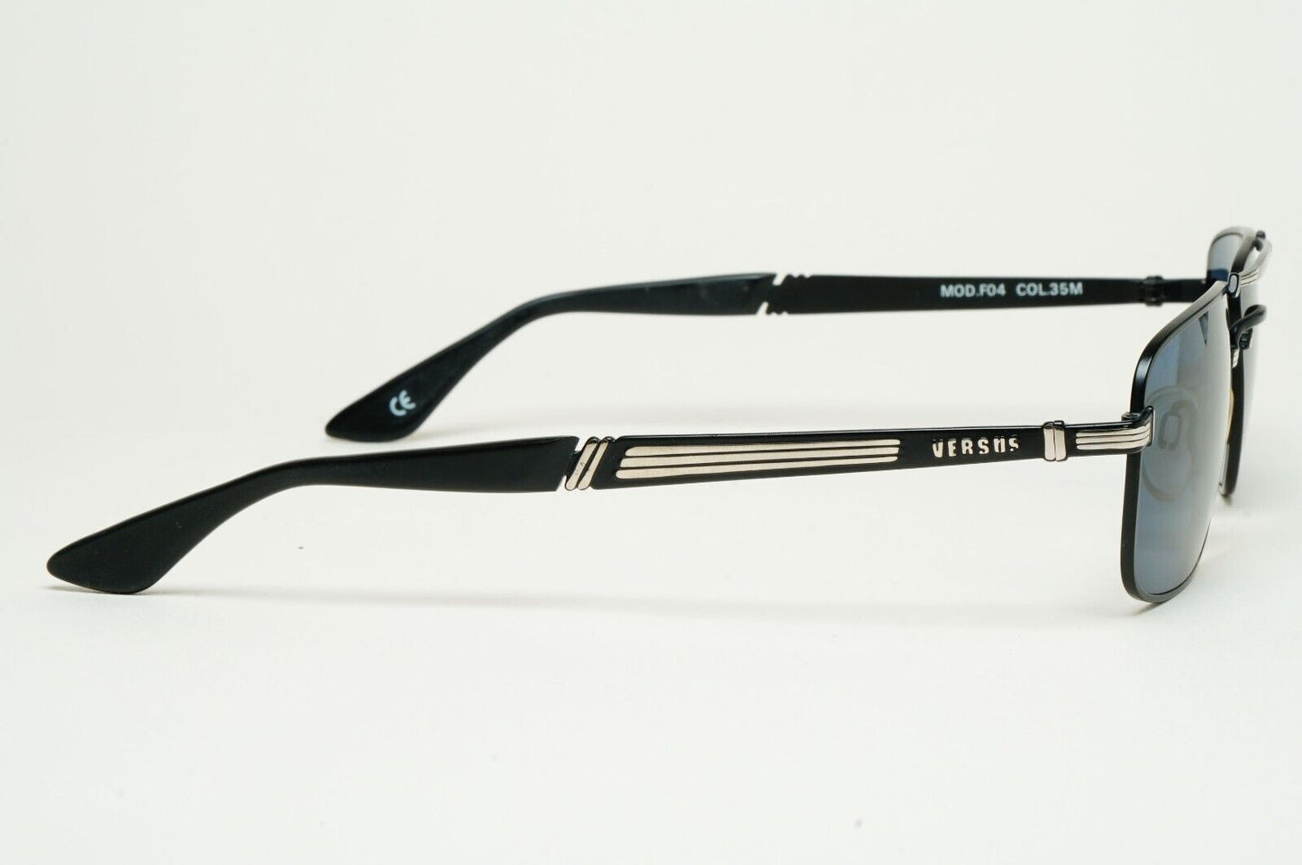 Versus Sunglasses 1996 by Gianni Versace Vintage Navigator Black MOD F04 COL 35M