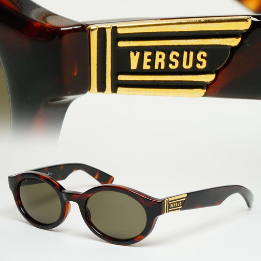 Versus Sunglasses 1996 by Gianni Versace Vintage Brown Gold MOD EZ9 COL 649