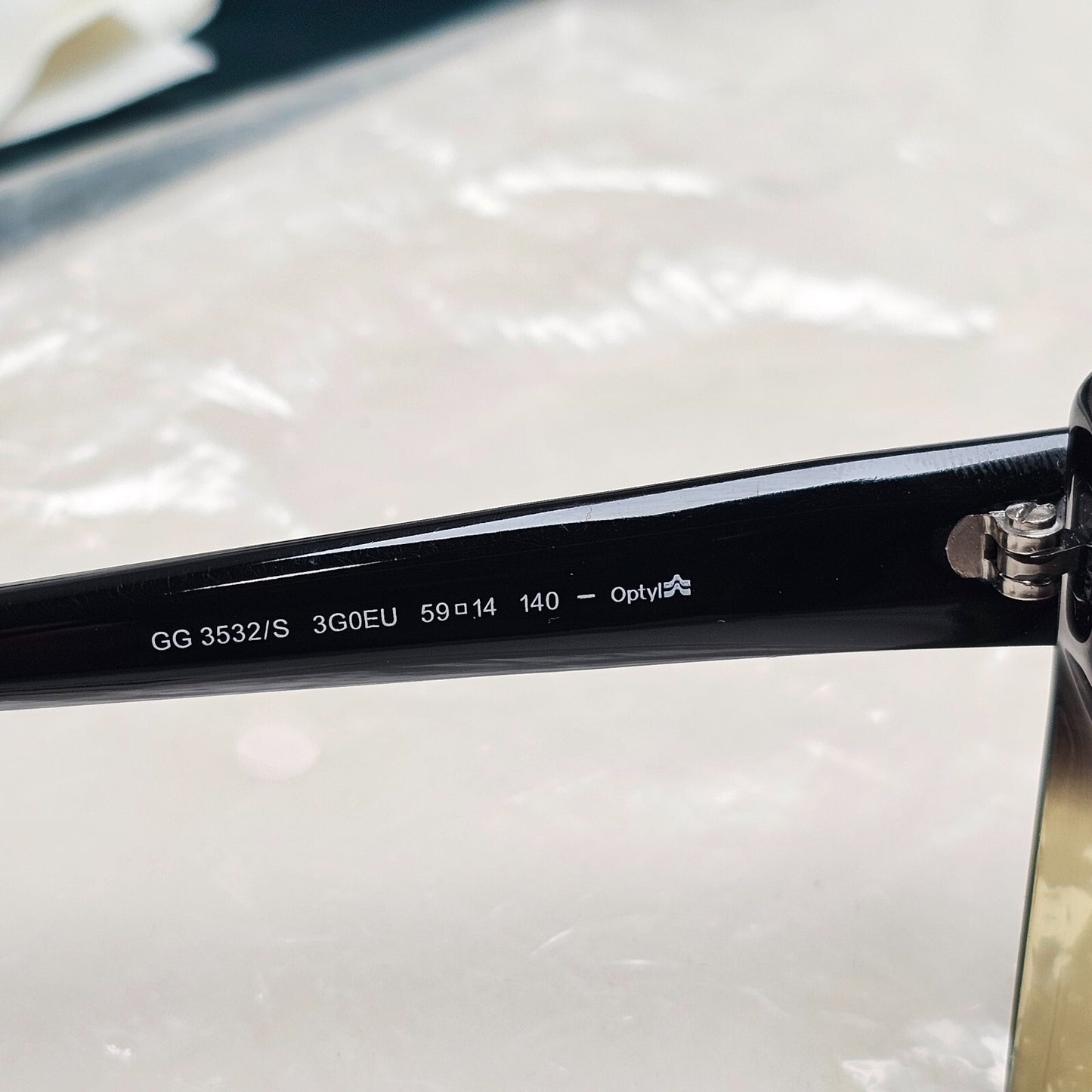 Gucci Sunglasses 2010 Vintage Unisex Square Black Grey GG 3532/S 3G0EU 59mm