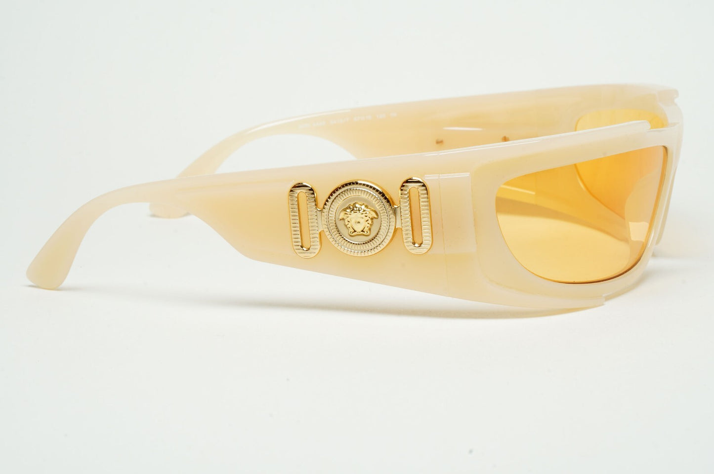 Versace Sunglasses Unisex Wrap Gold Medusa Opal Beige Orange MOD VE 4446 5413/7