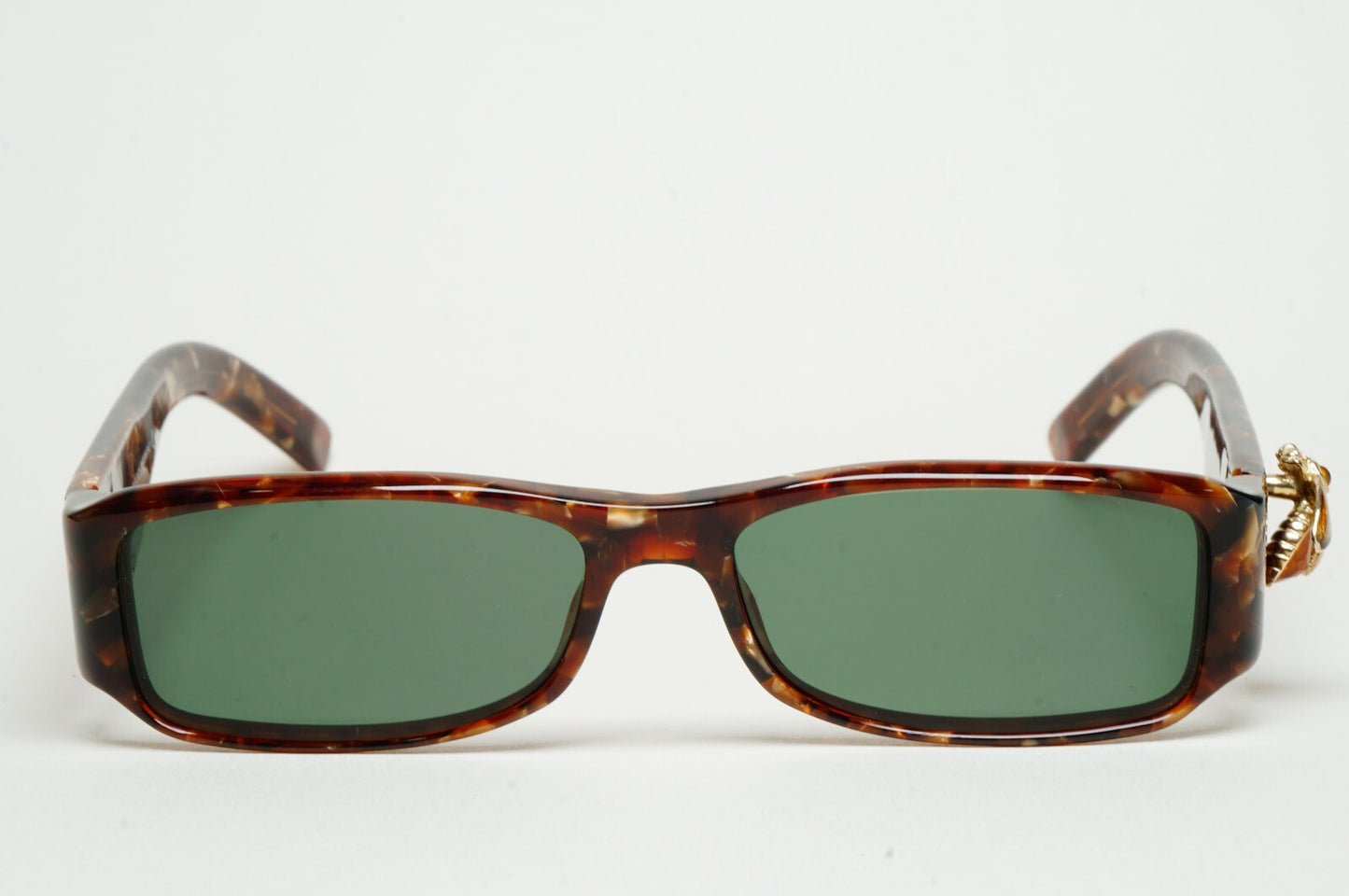 Gucci Sunglasses 2004 Vintage Gold Bee Green Havana Rectangle GG 2904 EGQ 52mm B