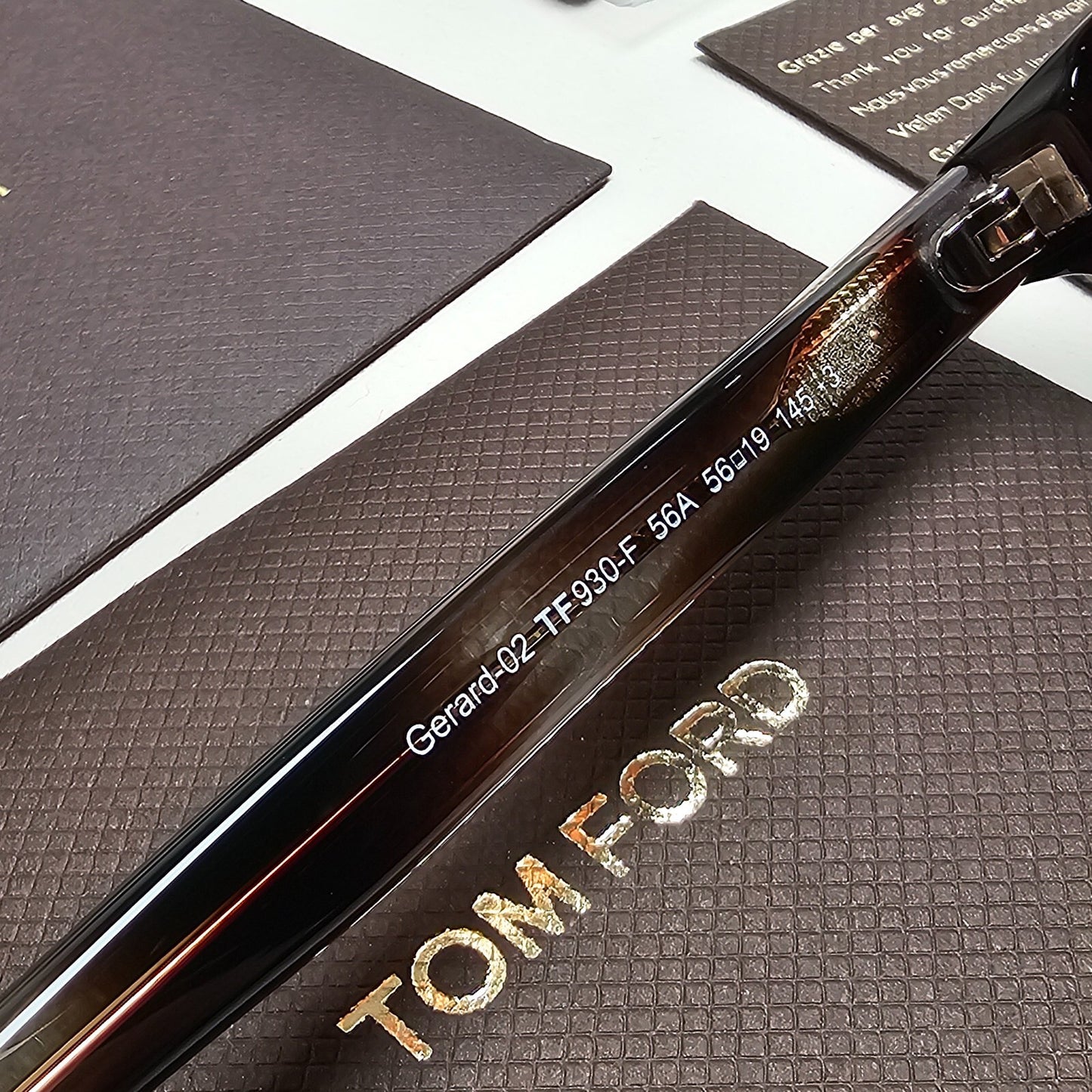 Tom Ford Sunglasses Gerard-02 Square Brown Tortoise Grey FT0930-F TF 930-F 56A