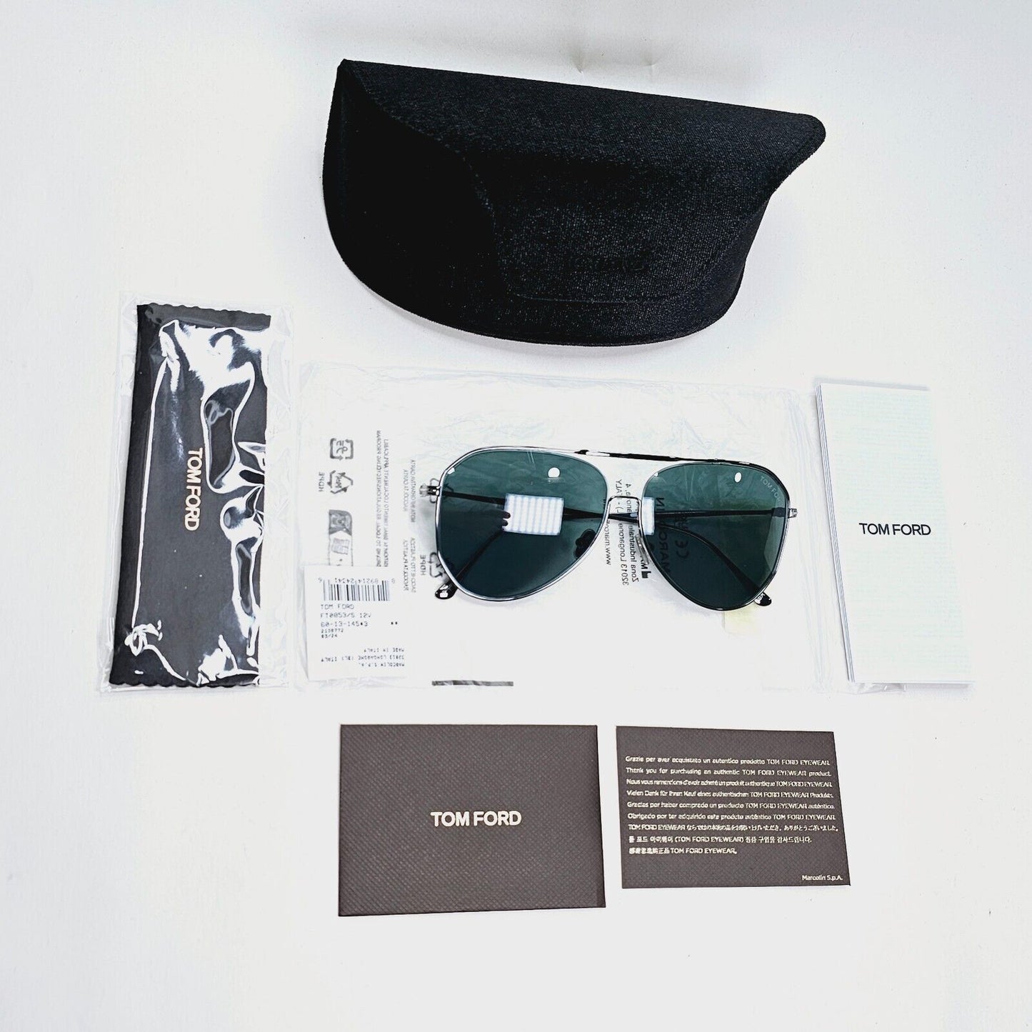 Tom Ford Sunglasses Charles-02 Gunmetal Green Blue Teal Pilot Metal TF 853 12V