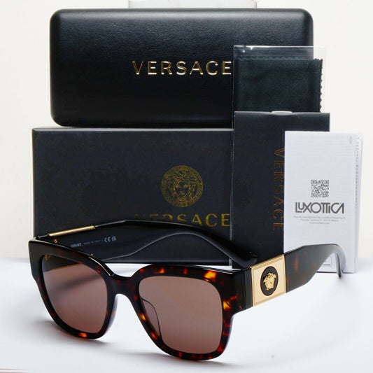 Versace Sunglasses Oversized Medusa Brown Tortoise Gold MOD VE 4437-U 108/73