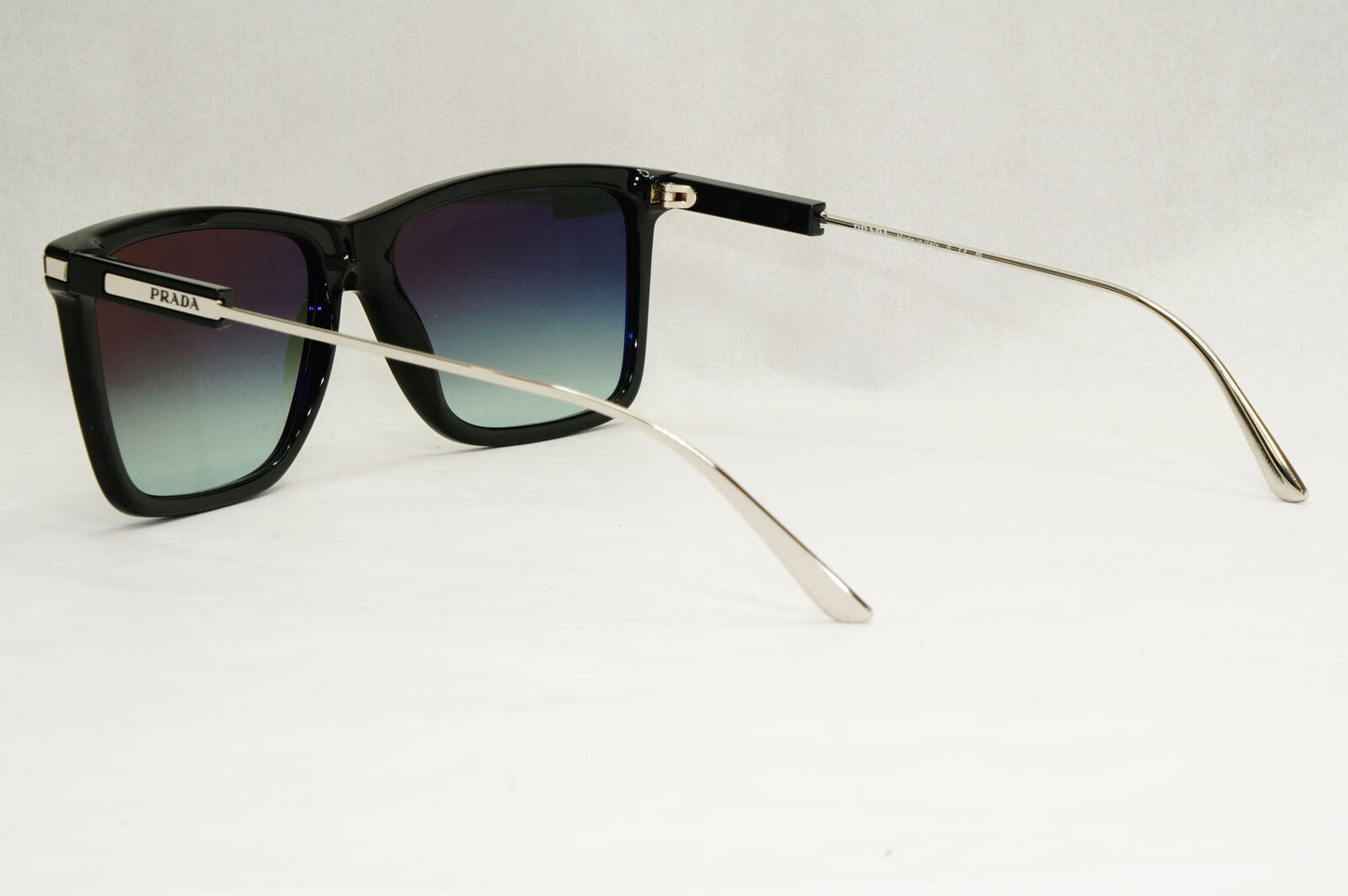Prada Sunglasses Glass Lens Black Silver Grey Gradient PR01ZS SPR 01Z 1AB-06T