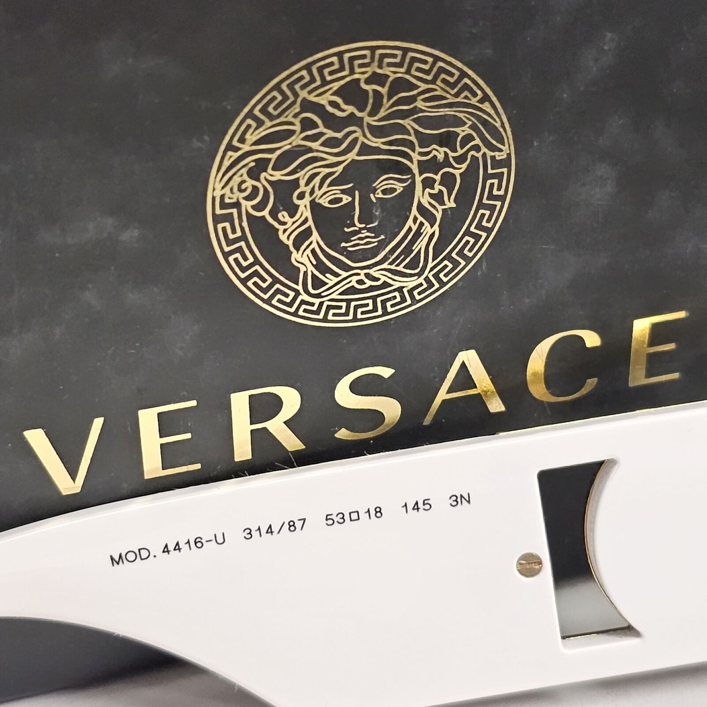 Versace Sunglasses White Gold Medusa Grey Square MOD VE 4416-U 314/87 53mm